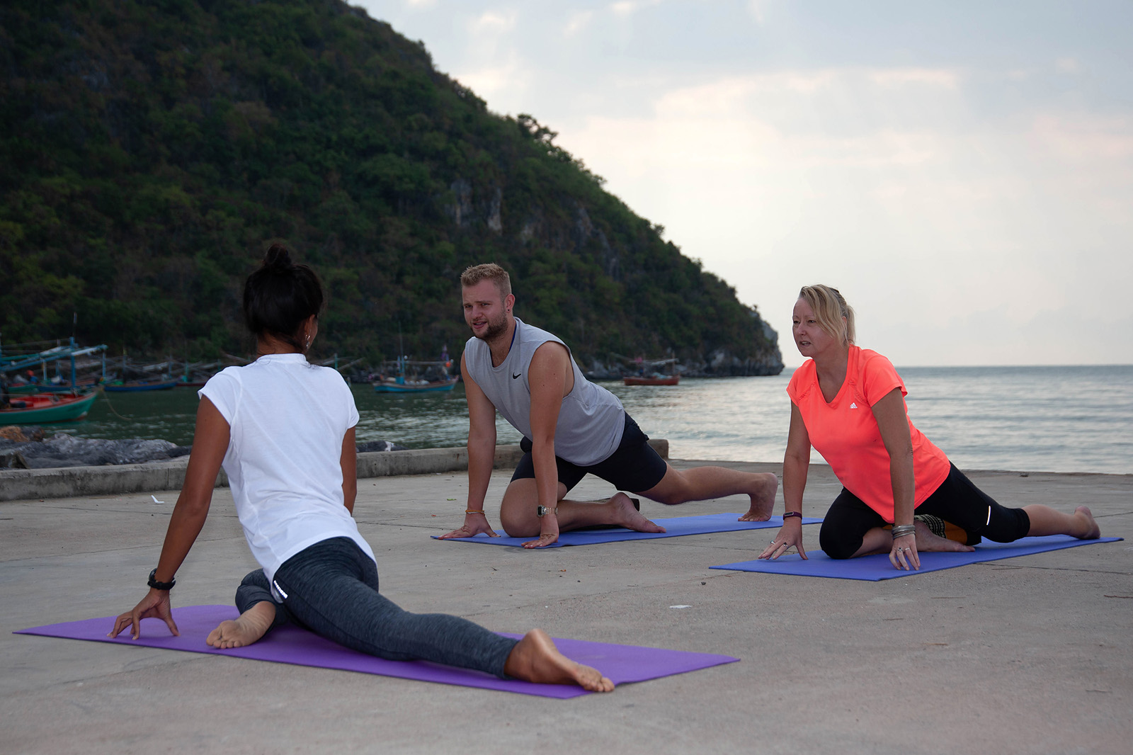 "Yoga session supporting recovering addicts at Tao."